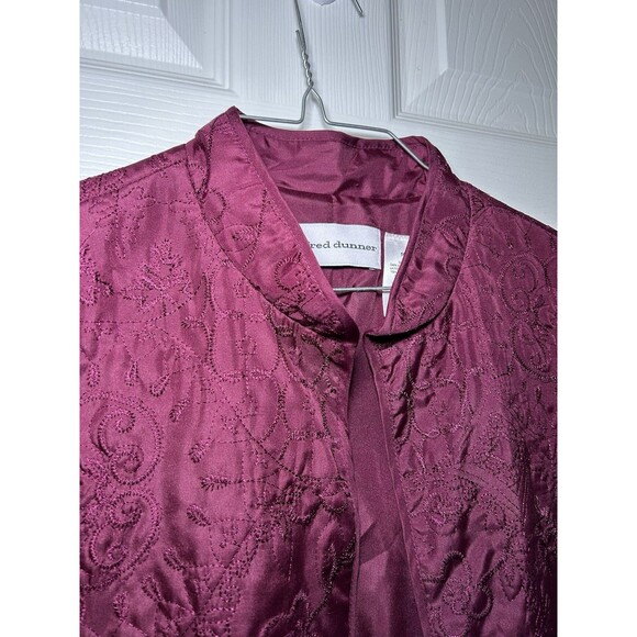Alfred Dunner Women’s Long Sleeve Textured Pull On Jacket Wine Size 10 NWOT - Picture 2 of 8